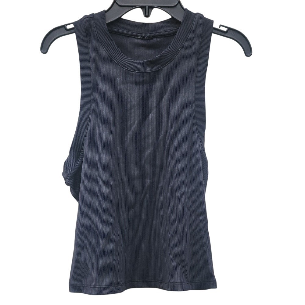 Peloton Sporty Run Bike Large Stretch Ribbed Muscle Tank Athletic Small Black